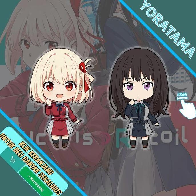 Gantungan Kunci Lycoris Recoil Chisato Takina, Keychain Anime Lucu