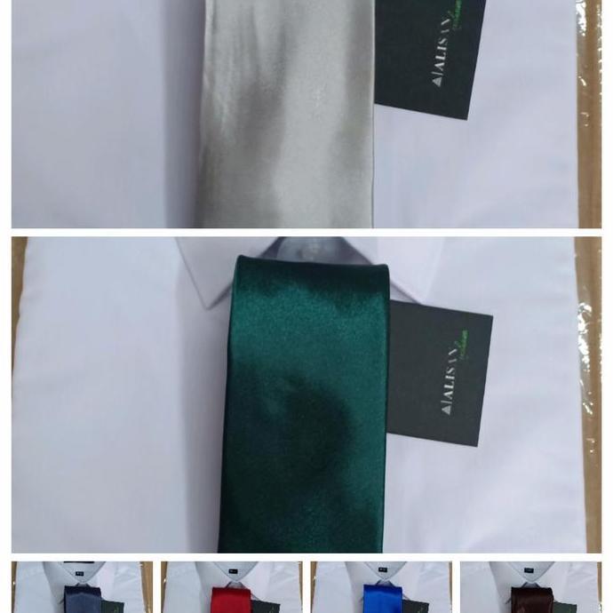 kemeja alisan lengan panjang polos + dasi 14 - 16 Baju Kerja