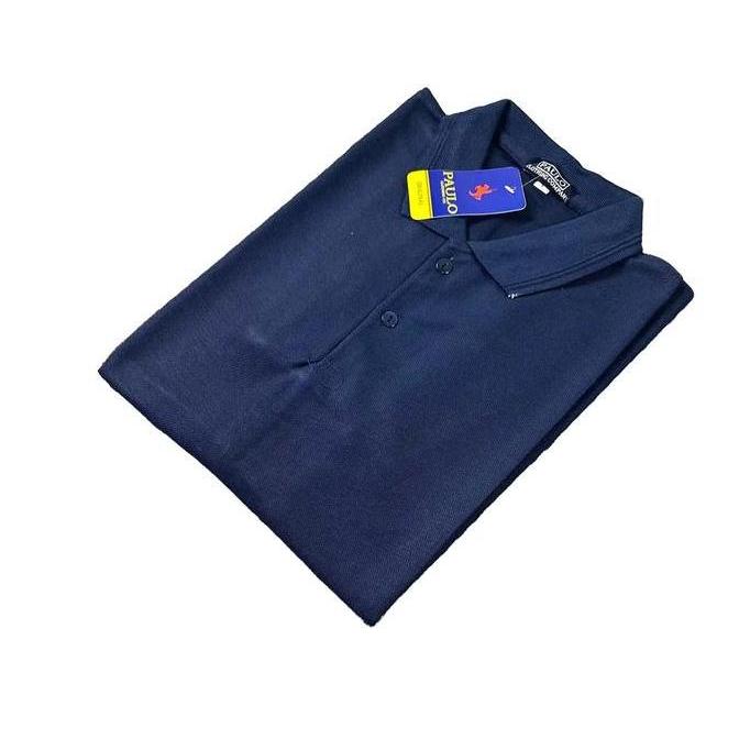 DF201 >> Baju Atasan Pria Kaos Kerah Kancing Lengan Pendek Polos Premium Ukuran M L XL XXL XXXL Panj