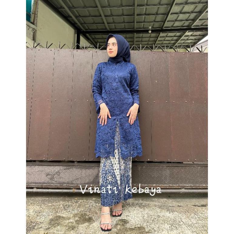 NEW STELAN DAN ATASAN KEBAYA BROKAT TUNIK SANGHAI/KEBAYA SERAGAMAN/KEBAYA PESTA