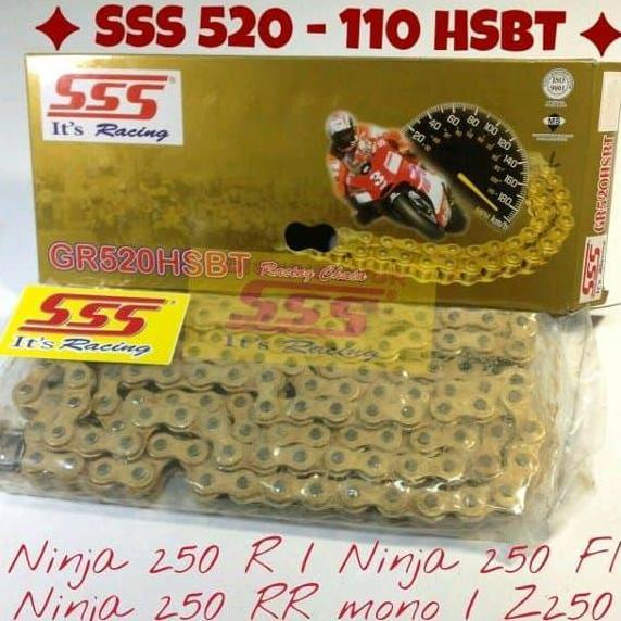 SSS 520HSBT 110L Gold Heavy Duty Touring Chain Rantai Rante 520 hsbt