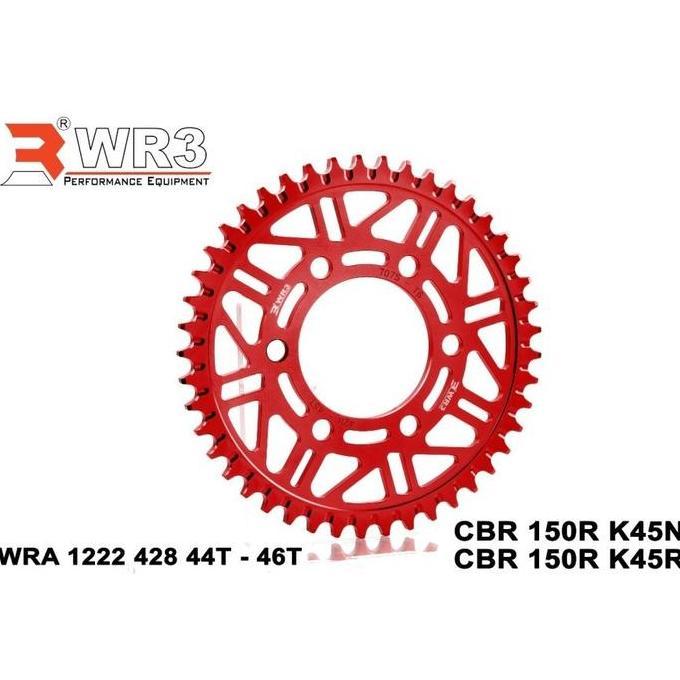 WR3 Gear Belakang 428 WRA 1221 Honda CBR 150R K45N CBR 150R K45R