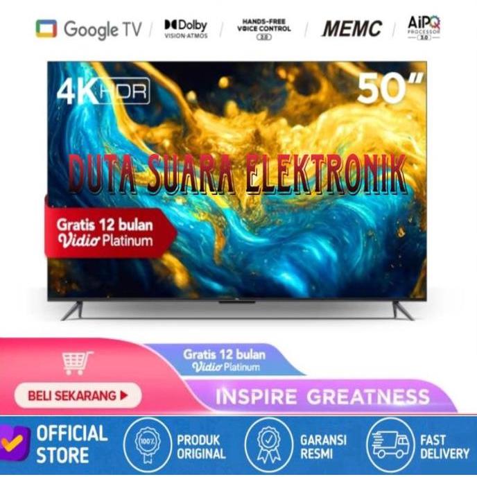 TERLARIS TCL 50A30 SMART TV 50 INCH ANDROID 11 4K UHD HD GOOGLE TV MEMC AIPQ