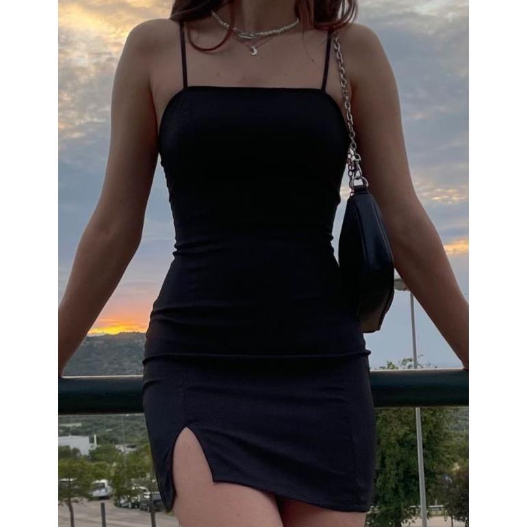 TERBARU Dress bodycon Tangtop sexy Paha Belah mini korean style Gaun wanita sexy club malam hot