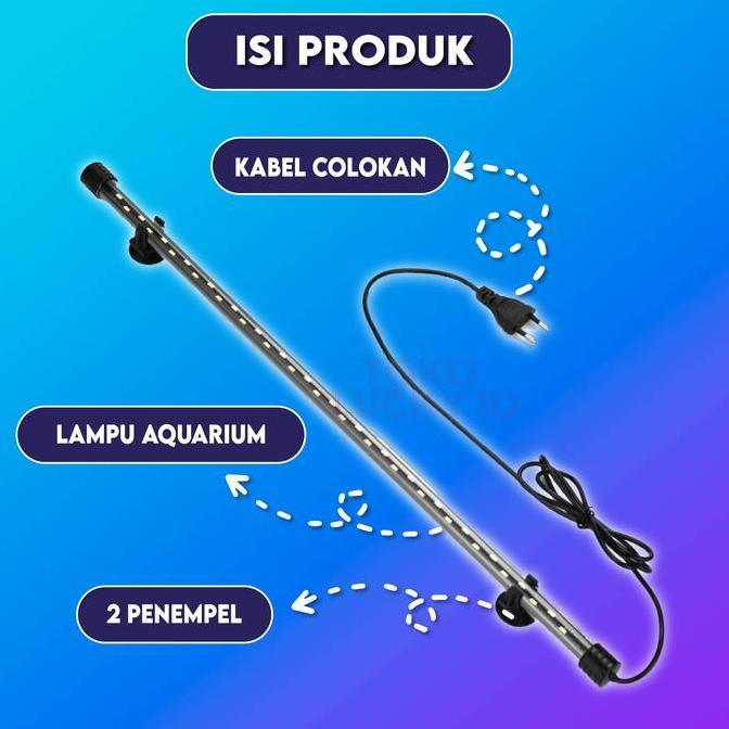Duniaikanqita- Lampu Aquarium Led Celup 15Cm 35Cm 55Cm Akuarium Aquascape Ikan Hias