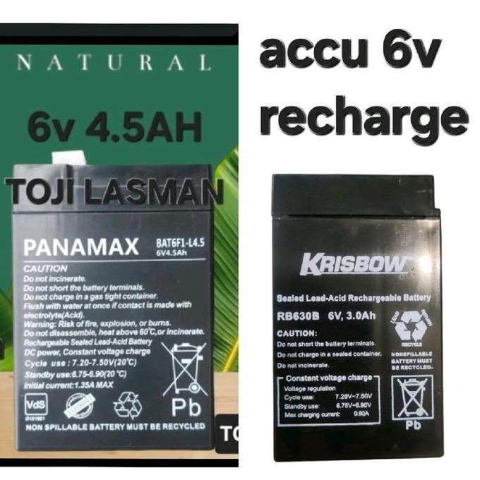 ACCU AKI BATU BATTRE BATTERY BATERAI MOBILAN TIMBANGAN LAMPU KIPAS FAN  EMERGENSI 6V4.5AH 6V4.6AH 6V