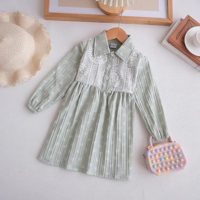 Wakeup- Owlet - Dress Tunik Anak Perempuan / Dress Tunik Erina / Tunik Elora Tile Brukat / Dress 7/8