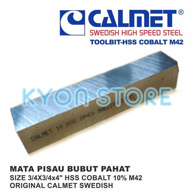 Mata Pisau Bubut Pahat Size 3/4X3/4X4 Hss Cobalt 10 M42 Calmet Swedish Baru