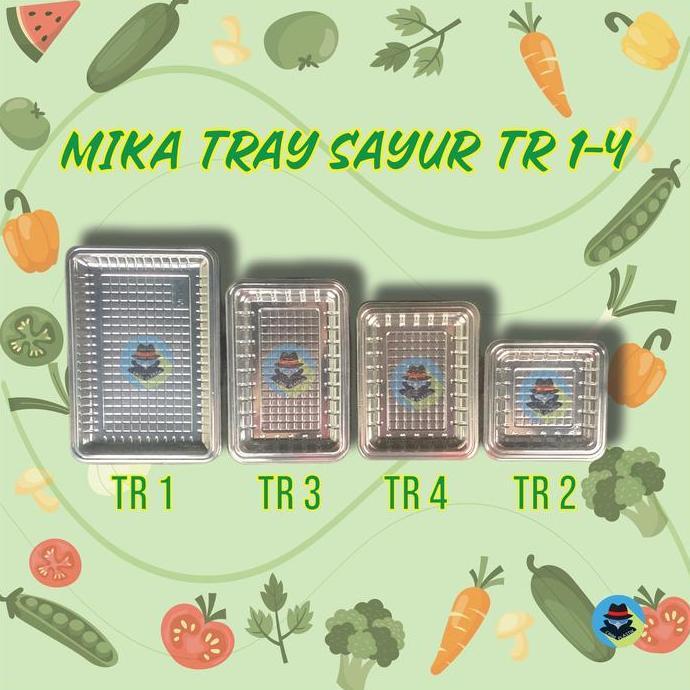 Lansungkirim- (50 Pcs) Mika Tray Plastik Sayur Dan Buah Tr 1 2 3 4 Tebal Alas Sayur Dan Buah