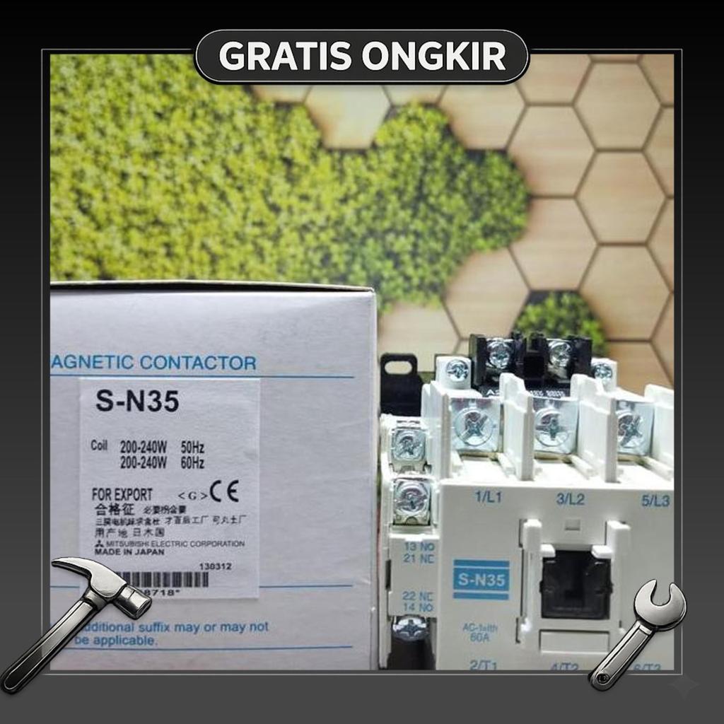 Kontaktor Mitsubishi S-N35 Sn35 Sn-35 Contactor Mitsubishi Sn 35