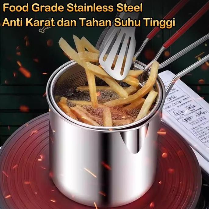Lansungkirim- [Gma] Panci Multifungsi  5In1 Bisa Untuk Menggoreng Dan Merebus Dengan Tirisan Stainle