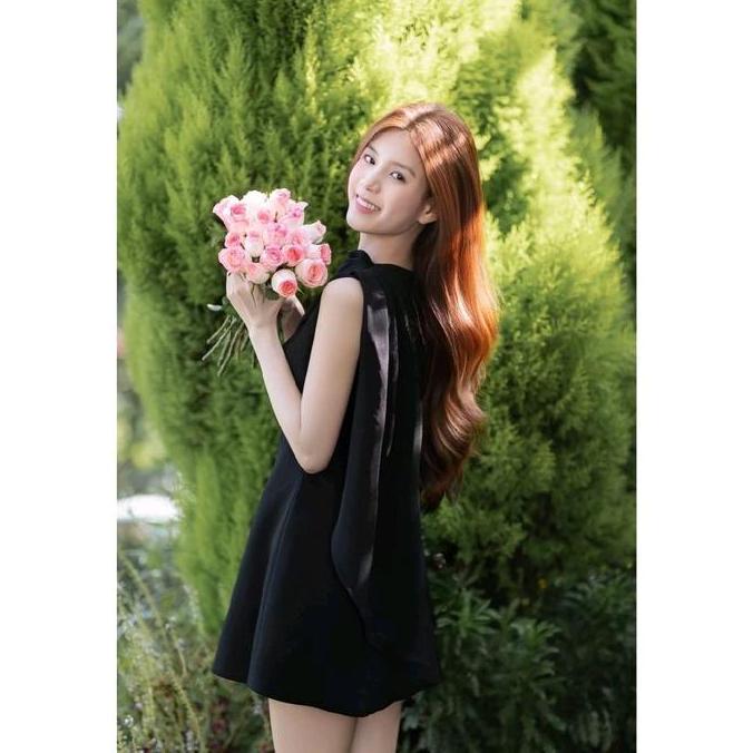 MURAH LEBAY INDIRA Dress Midi Scuba Gaun Pesta Casual Seksi Wanita Baju Natal Tanpa lengan Pendek Re