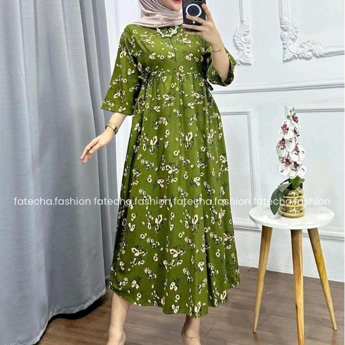 LIFESTYLE Miranda dres 3/4//midi dress// dres rayon halus LIFESTYLE