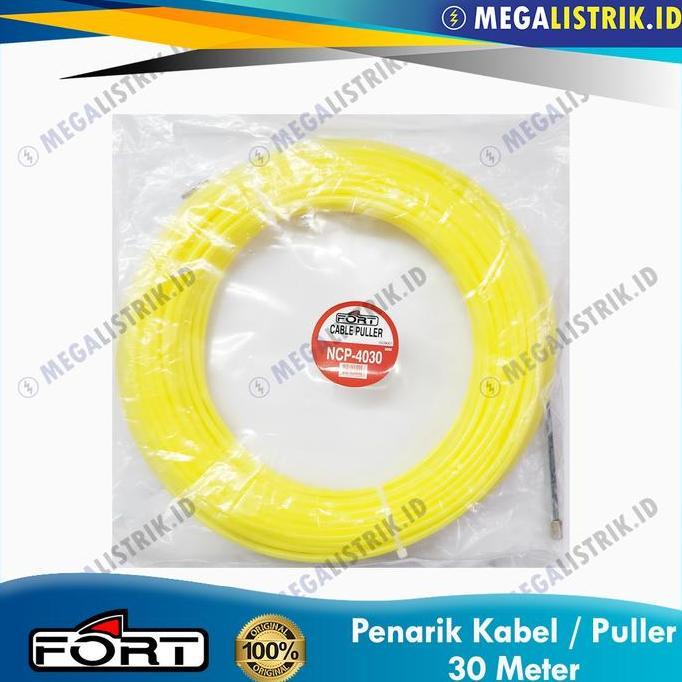HARGA DISC - Nylon Cable Puller 30M / Kawat Penarik Kabel Track Per 30 Meter / Trekper 4mm Kuning