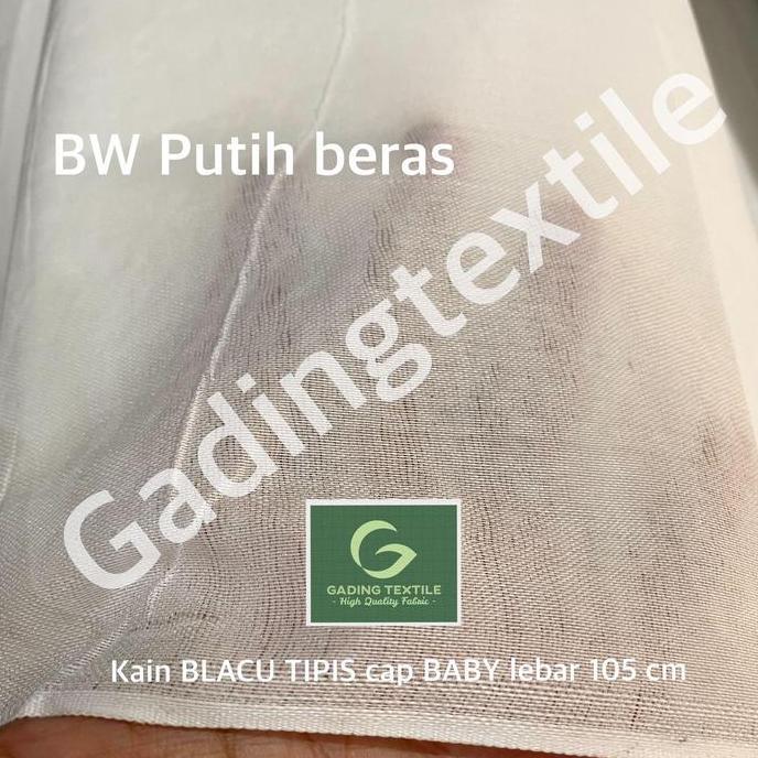 Lengkappoll- ( Per 1 Roll ) Kain Belacu Tipis Blacu Cap Baby Rna Bw Putih Bersih Lebar 105 Cm Rollan