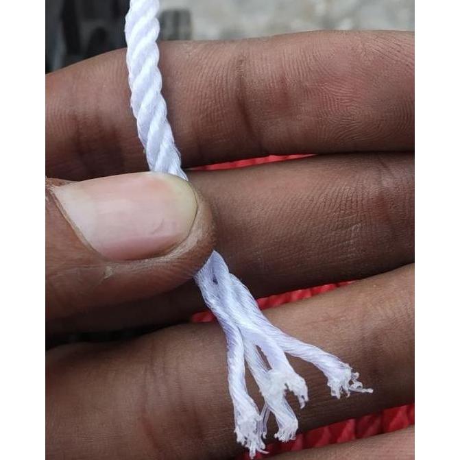 Permeter Tali Tambang Plastik 6 mm Putih Tali Tampar Tali Jemuran