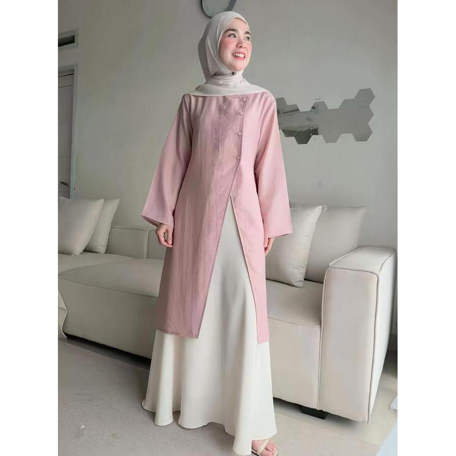MURAH LEBAY JENNA TUNIK KANCING ISHANA/ Tunik bahan Tencel Linen MURAH LEBAY