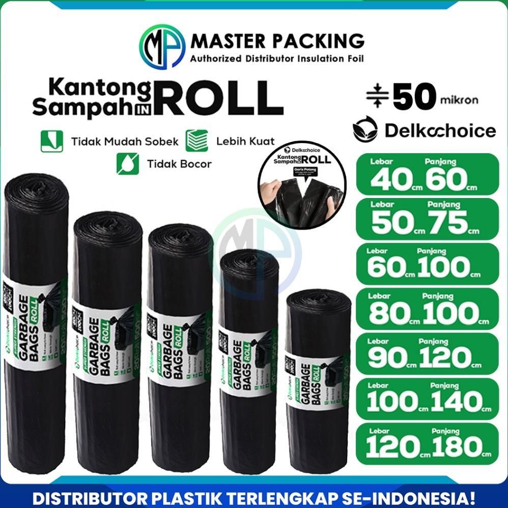 Kantong Plastik Sampah / Trash Bag / Garbage Bag / Kantong Kresek Hitam dan Biru Delkochoice Satuan