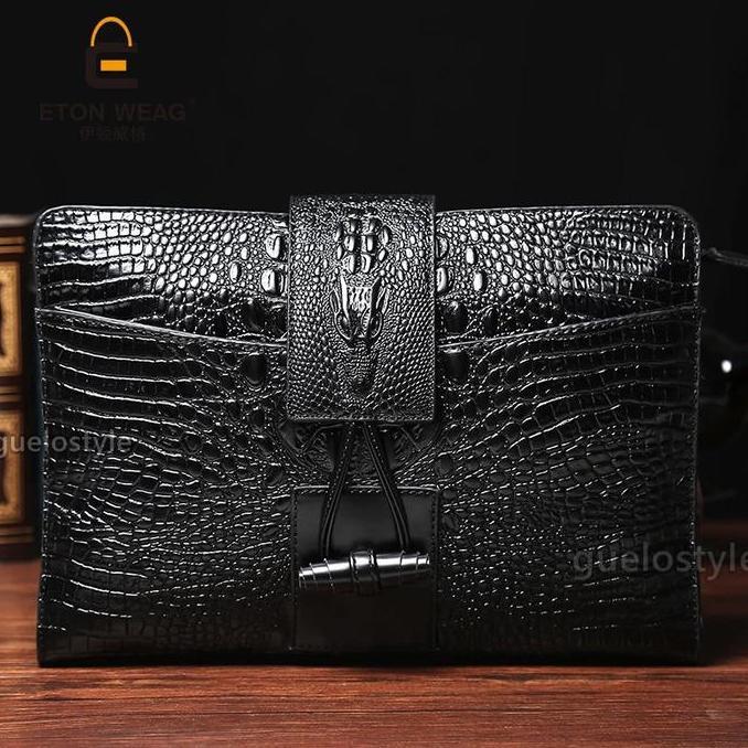 Tas Pria Clutch Handbag Hand Bag Tas Pria Kulit - Buaya Keren