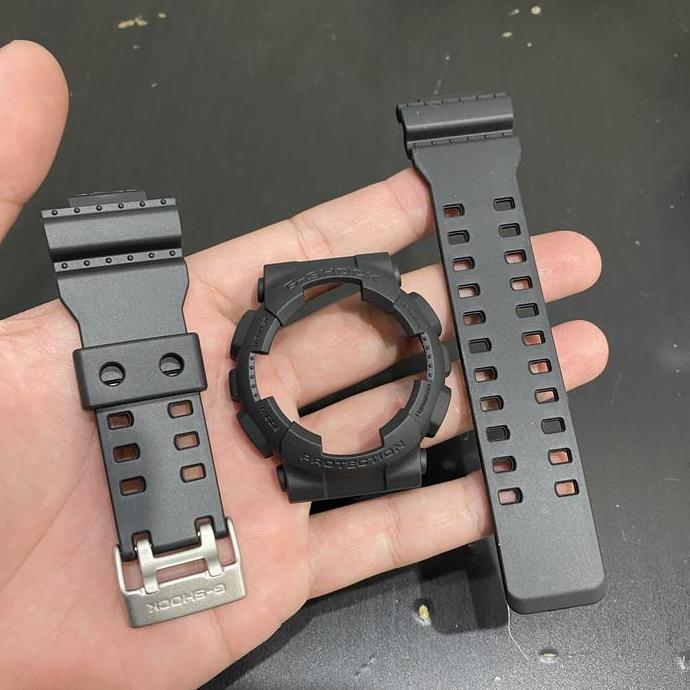 BNB Band Bezel CASIO GSHOCK GA 100 GA 110 GA 120 GD 100 GD120 ORIGINAL Tulisan Hitam Buckle Silver