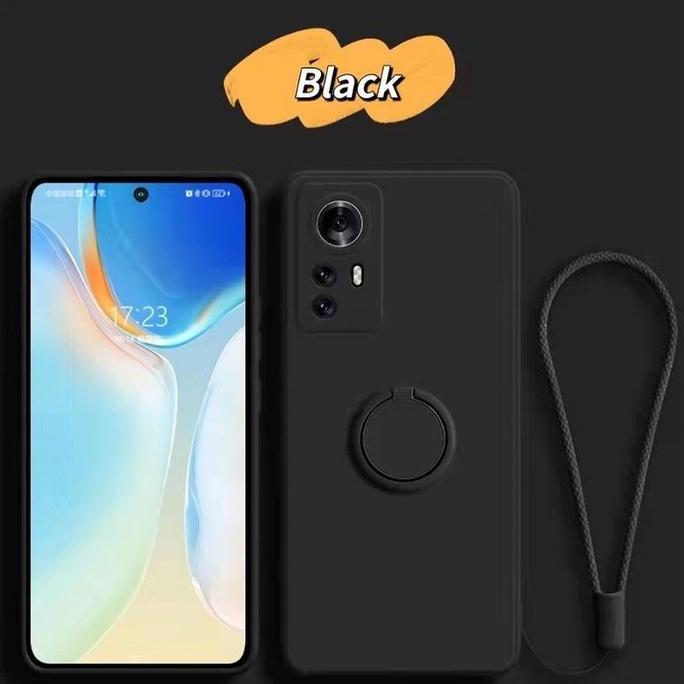 untuk Xiaomi 12 / 12 PRO Case Matte Ring Holder Candy Silikon Lanyard