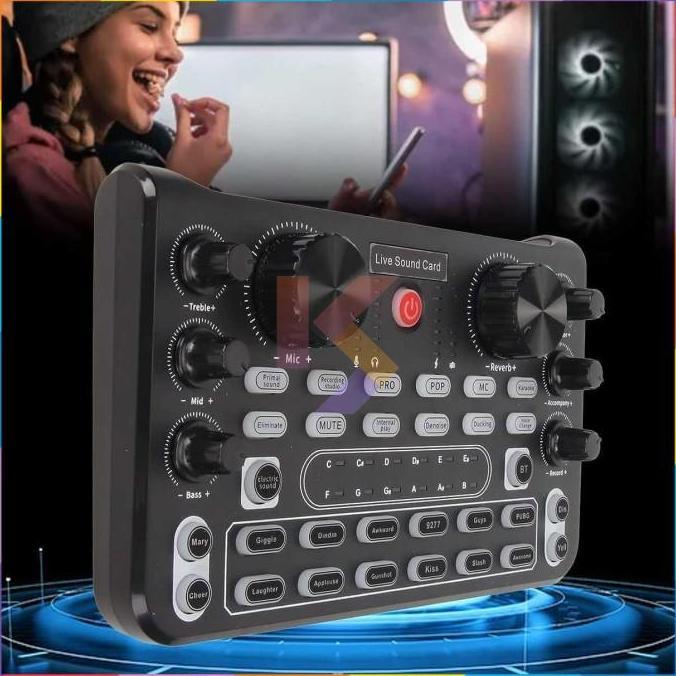 GHIFLY Mixer Audio External Sound Card Live Bluetooth 16 Effect - S6 PROTOK