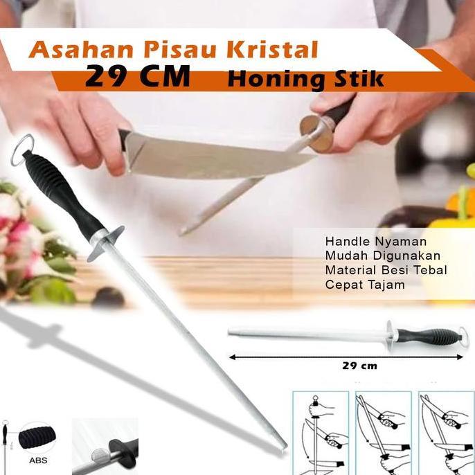 JAOPMAM Asahan Pisau Tongkat 29 Cm Asahan Kristal Pengasah Pisau 7,5 inci Asahan Pisau Panjang Stick