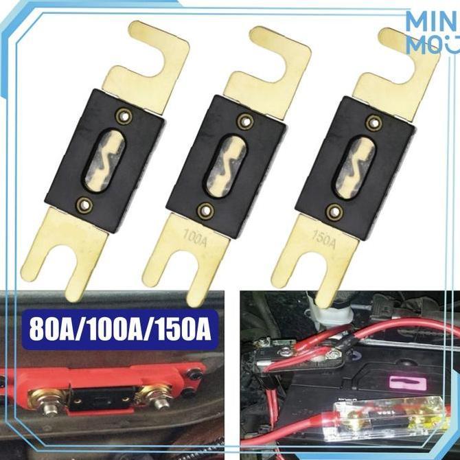 BOWTEKH Sekering Sikring Fuse 80A/100A/150A Otomotif ANL untuk Sirkuit Mobil dan Modifikasi Audio Mo