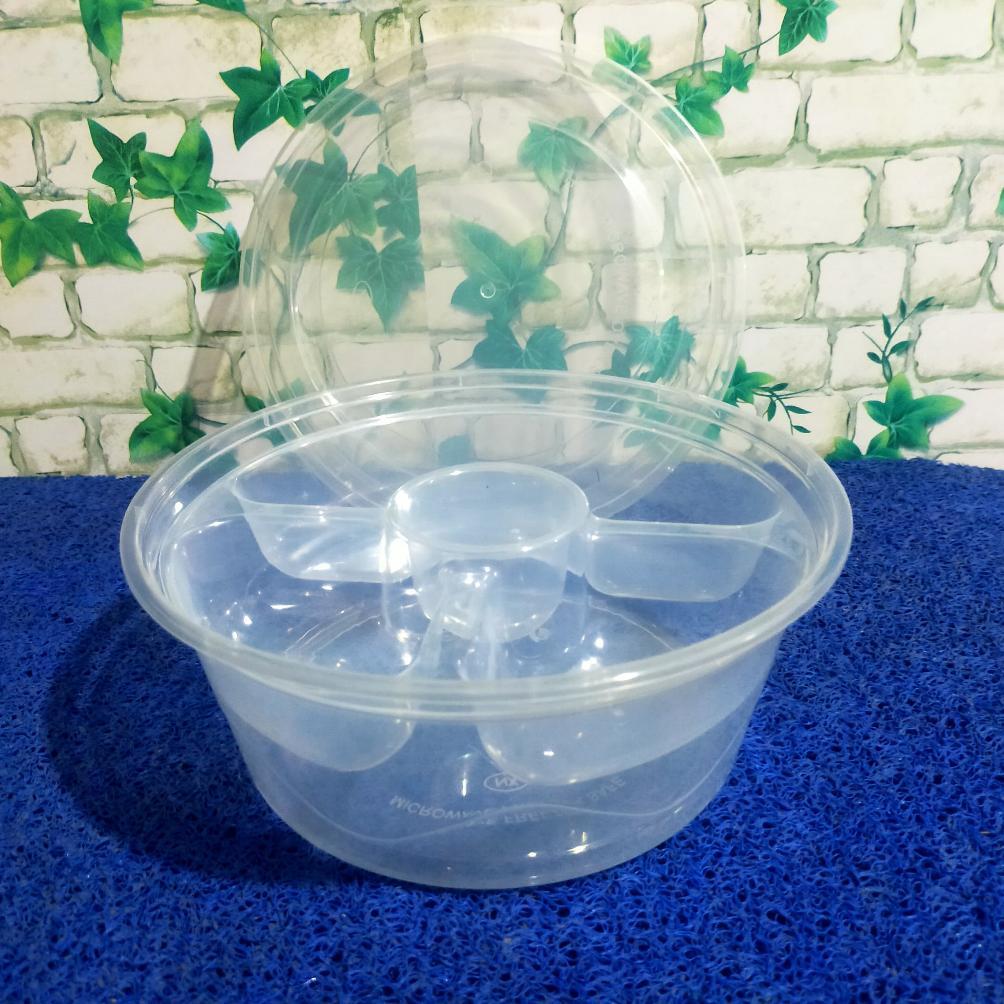 (Isi 12 Pcs) Seal Pack Bulat 2500 Ml Rc + Samir (23Cm)  Bening / Thinwall / Kotak Makanan / Kotak Pe