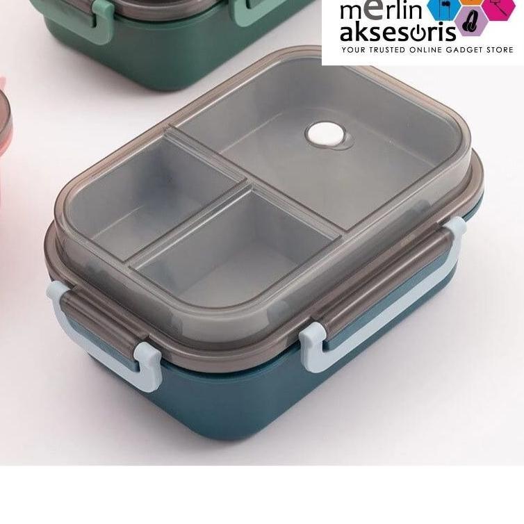 Lunch Box Bento 2 Susun 3 Sekat Free Sendok Garpu