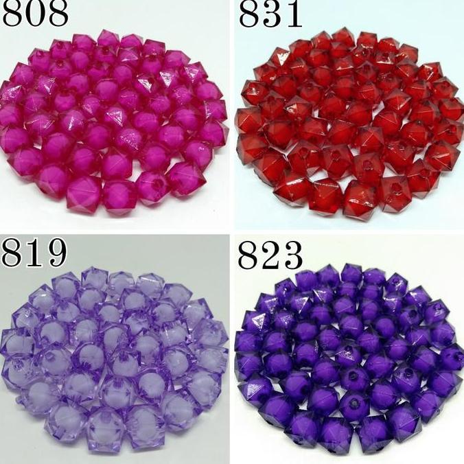 Ready Mote Isi / Manik Akrilik Isi / Manik Kotak / Manik Isi Kotak / Mote Ac Isi Kotak 12mm