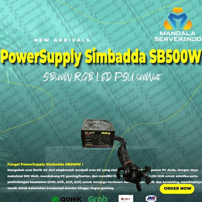 Power Supply Simbadda SB500W RGB LED PSU 500Watt