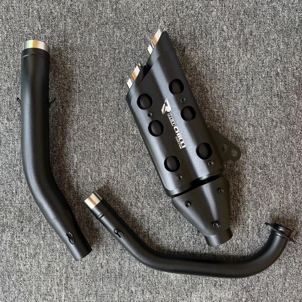 ASSALAMSHOP KNALPOT YAMAHA XSR 155 - KNALPOT XSR 155 - KNALPOT XSR DOUBEL HOLE ORIGINAL