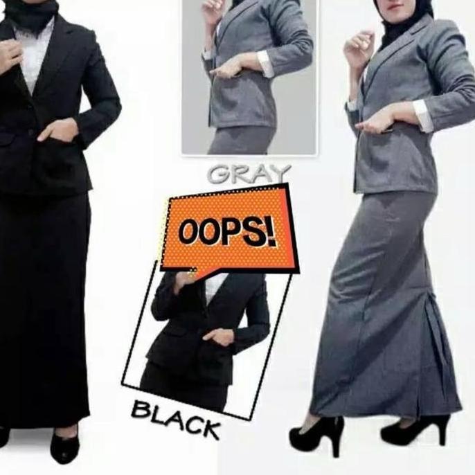 KEKINIAN Setelan blazer rok dan celana setelan blazer kantor blazer sidang setelan blazer formal wan