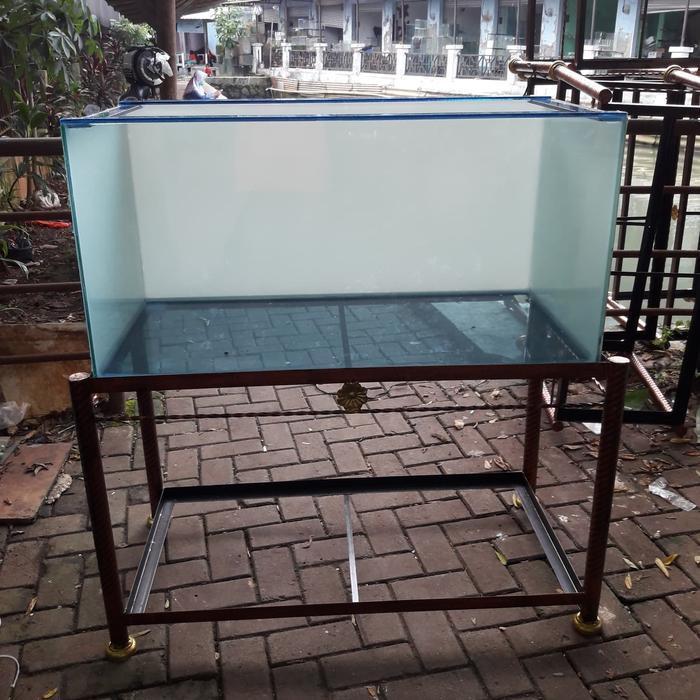 AQUARIUM 100X50X50 KACA FULL 8 MILI +RAK +SCOTLET