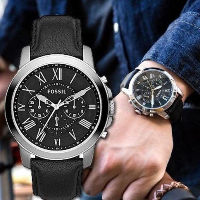 Jam Tangan Pria Original FS4812IE FS4812 FS 4812 IE Grant Chronograph Leather Black Original