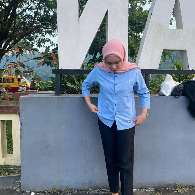 TAMPIL MODIS  seragam kerja pabrik/seragam garment untuk cewek/kemeja kerja pabrik/kemeja biru telur
