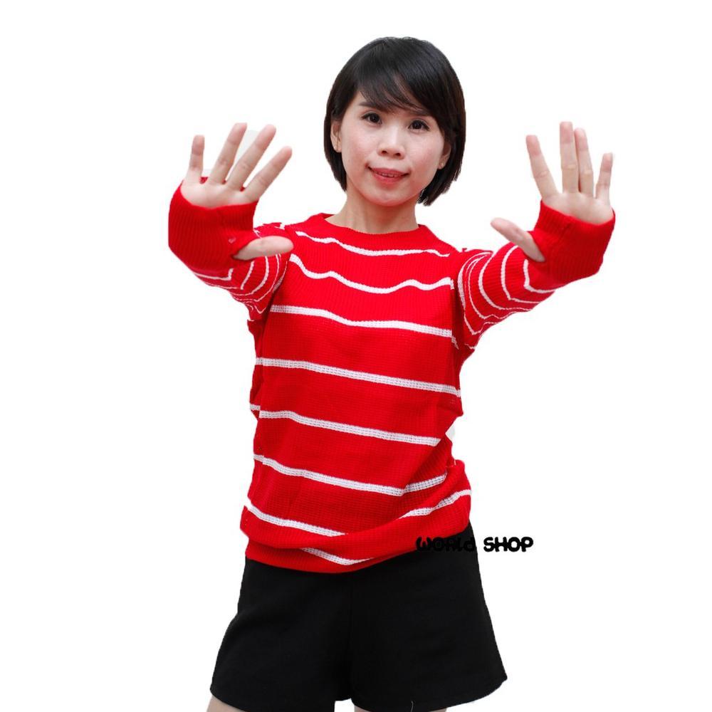 Sweater Rajut Roundhand Stripe | Sweater Bahan Rajut | Sweater Wanita