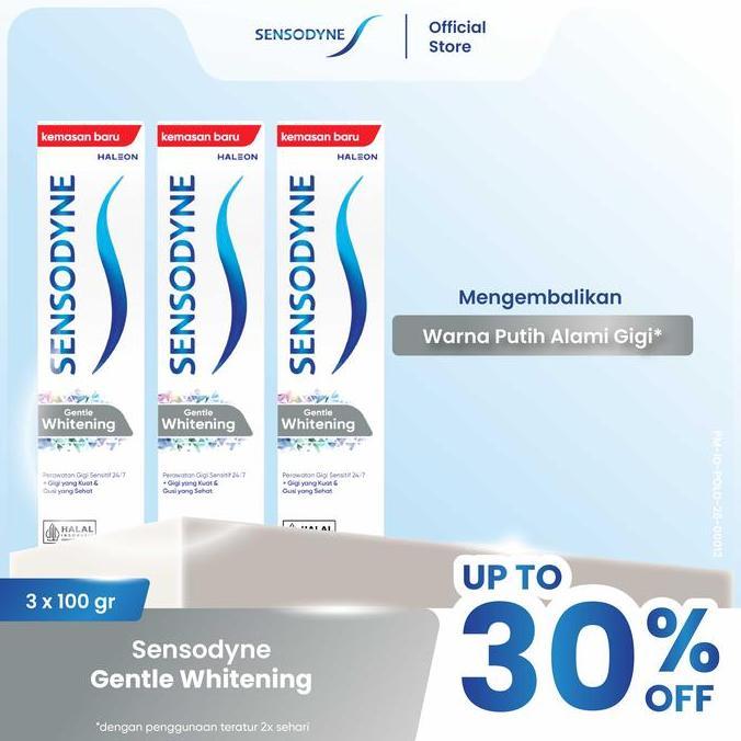 Sensodyne Toothpaste Pasta Gigi Sensitif Essensial Care Whitening 3x100gr - TRIPLEPACK