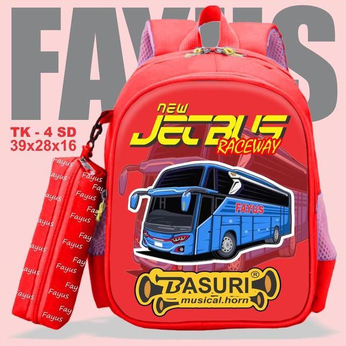 Abak- Tas Sekolah Anak Laki-Laki Ransel Tk Sd Kelas 4 Fayus Karakter Basuri Telolet Bisa Cod Fashion