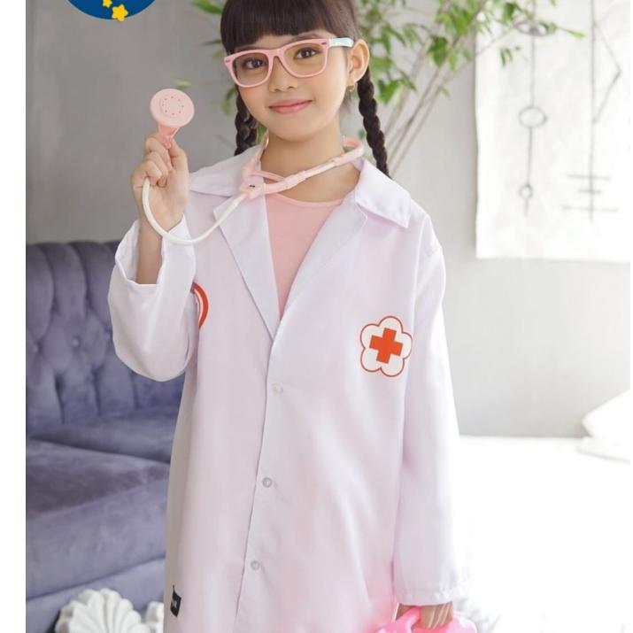Jas Dokter Anak 110 Tahun | Baju Profesi Dokter Anak Tk Sd | Kostum Dokter Anak Laki-Laki & Perempua