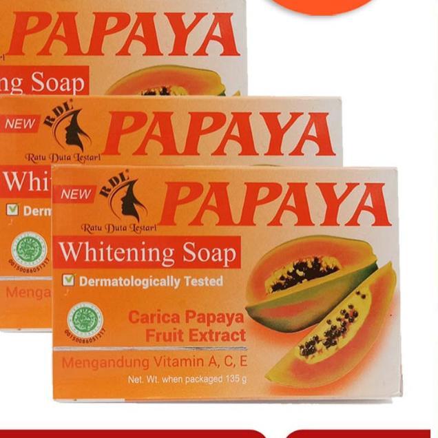 [Paket Isi 3] [Ori 100%] Sabun Rdl Papaya Whitening Original With Sunscreen Bpom 135Gr | Sabun Pepay