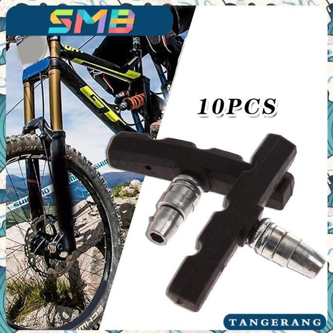 NICLIWITU 10pcs Karet Kanvas Rem Sepeda Vbrake Shoe Pad Pengganti Universal Untuk Sepeda Gunung Lipa