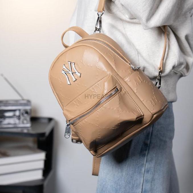 MLB NY New York Yankees Monogram Leather Bebeboo Backpack Authentic / Tas Ransel MLB Original