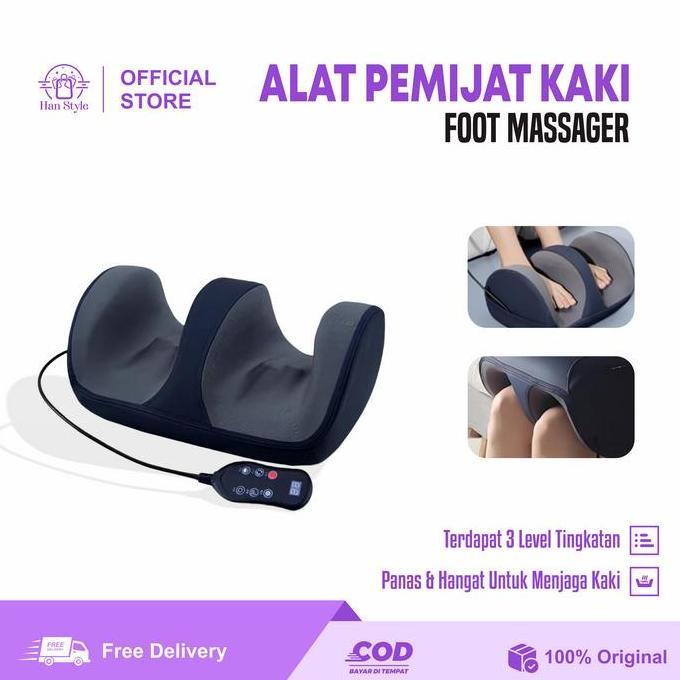 BOTOF [HS] Alat Pemijat Kaki Remote Kompres Panas / Mesin Pijat Kaki Betis Navy Elektrik Terapi Geta