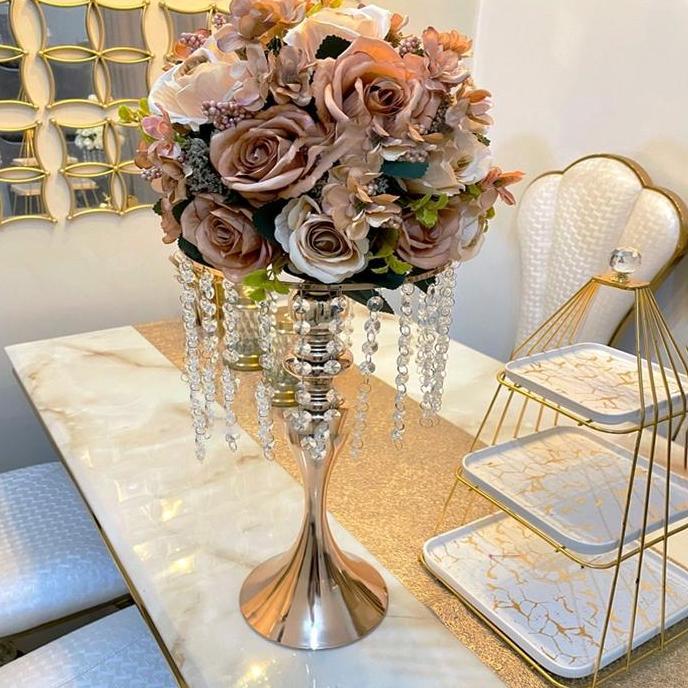 Stok sudah siapCOD Vas bunga hiasan dekorasi ruang tamu mewah pajangan lemari kaca luxurious wedding