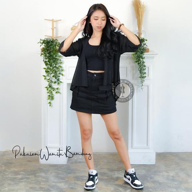 TAMPIL MODIS  PWB CARDIGAN OUTER ATASAN WANITA LENGAN PANJANG MEWAH KEKINIAN CERUTI PREMIUM - KOREAN