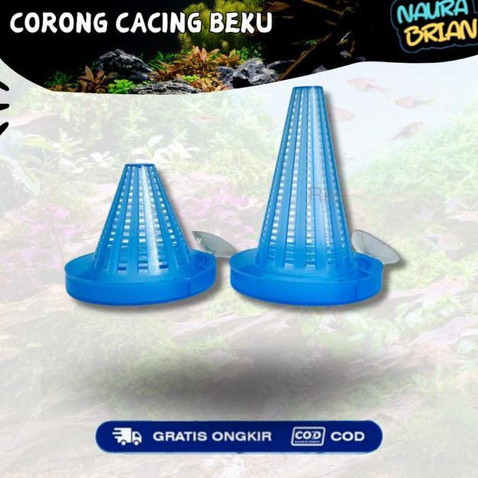 Corong Cacing darah beku cacing sutra tempat makan ikan hias chana cupang aquascape