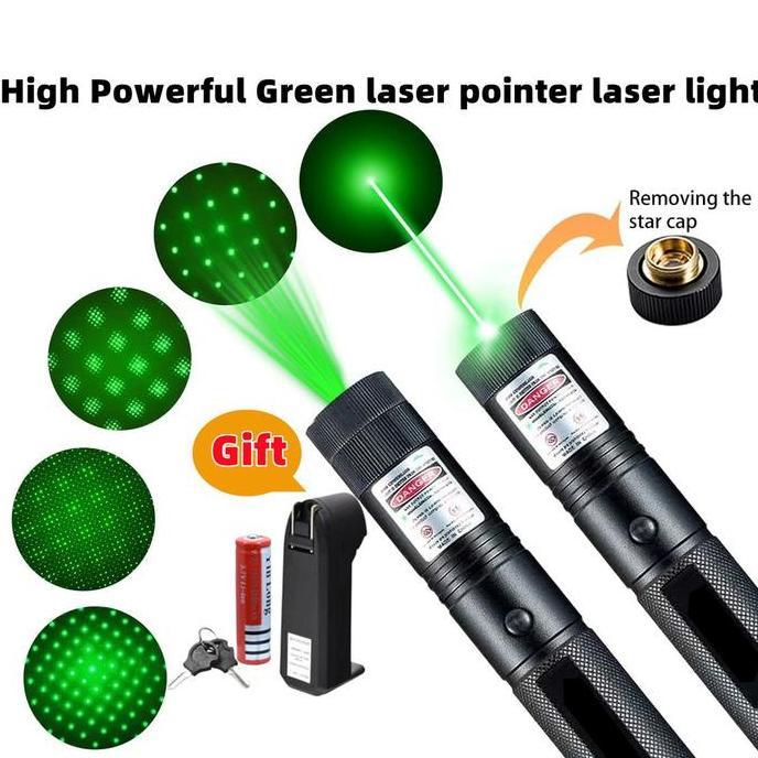 Fluent- Laser Leser Hijau Green Laser Pointer Jarak Jauh 303 Baterai Charge Original Senter