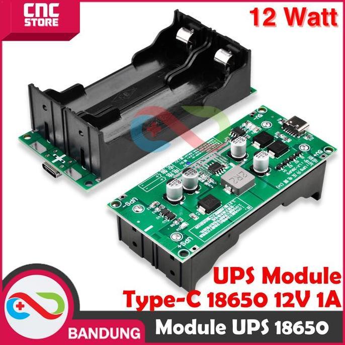 UPS MODULE 18650 12V 1A TYPE-C CHARGE DISCHARGING
